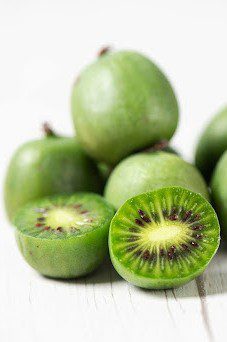 ripe hardy kiwi fruits