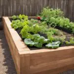 hugelkultur raised garden bed with plants