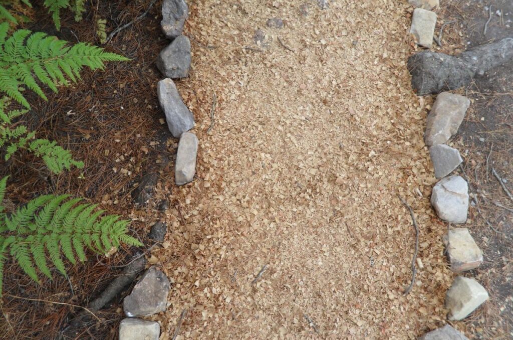 sawdust garden path