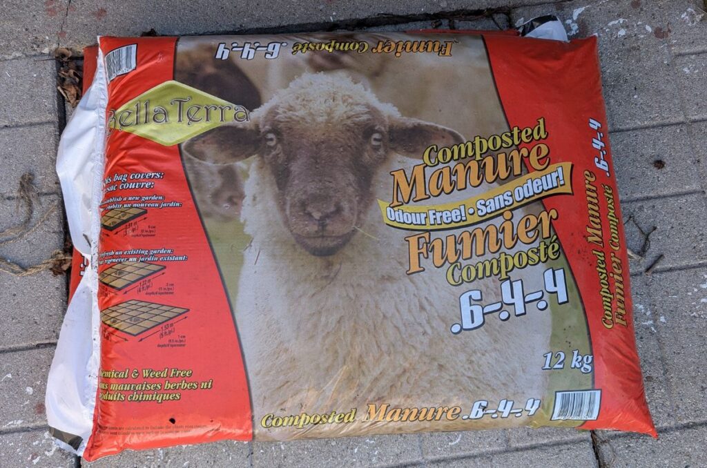 bag of sheep manure